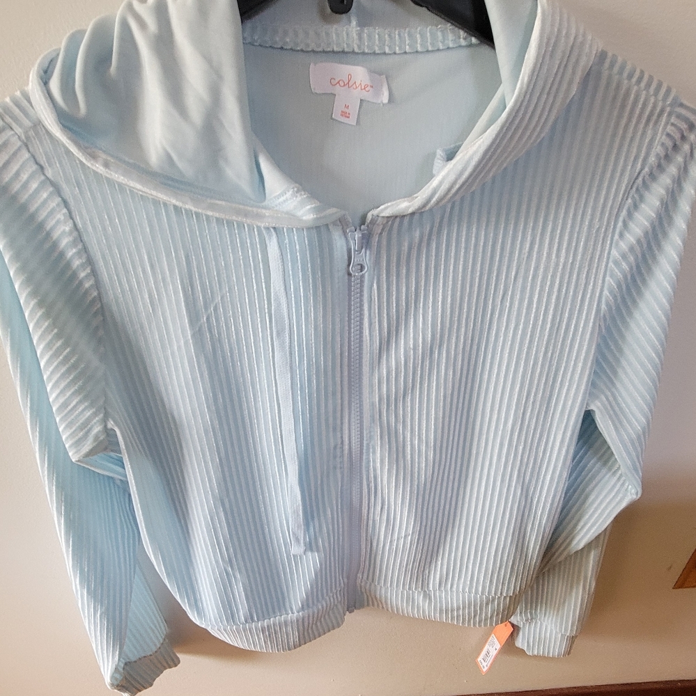 COLSIE from Target..2 piece set Pajama Top with Jacket. Size M. Lt. Blue. NWT* - Picture 5 of 7